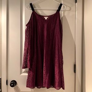 Maroon Lace Dress